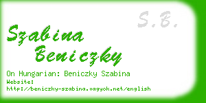 szabina beniczky business card